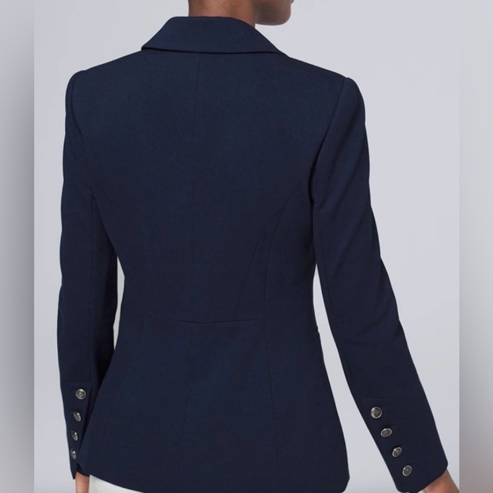 White House Black Market Navy Ponte Blazer Size 2 NWT - Picture 2 of 10